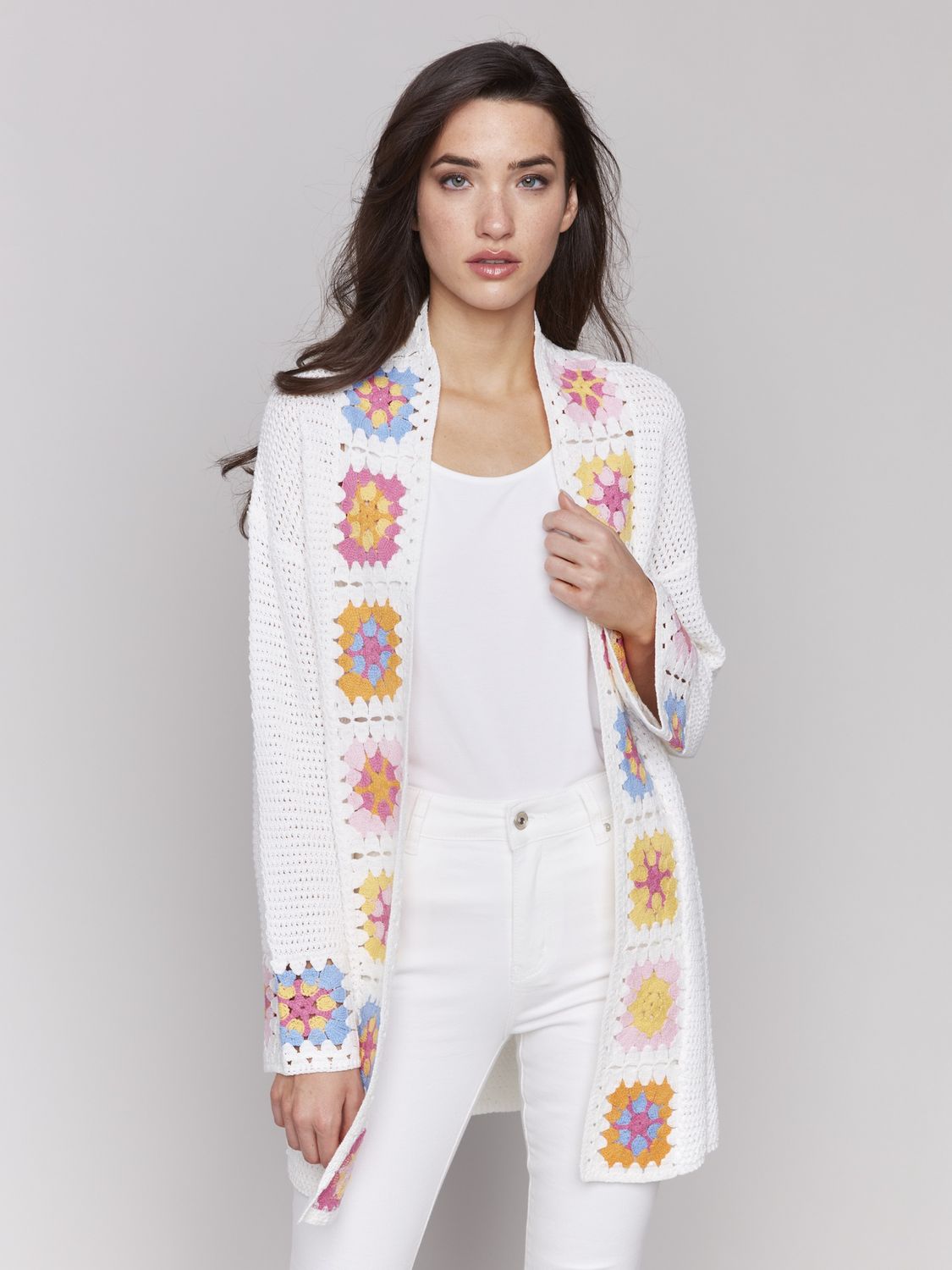 Cardigan with Knit Crotchet Border