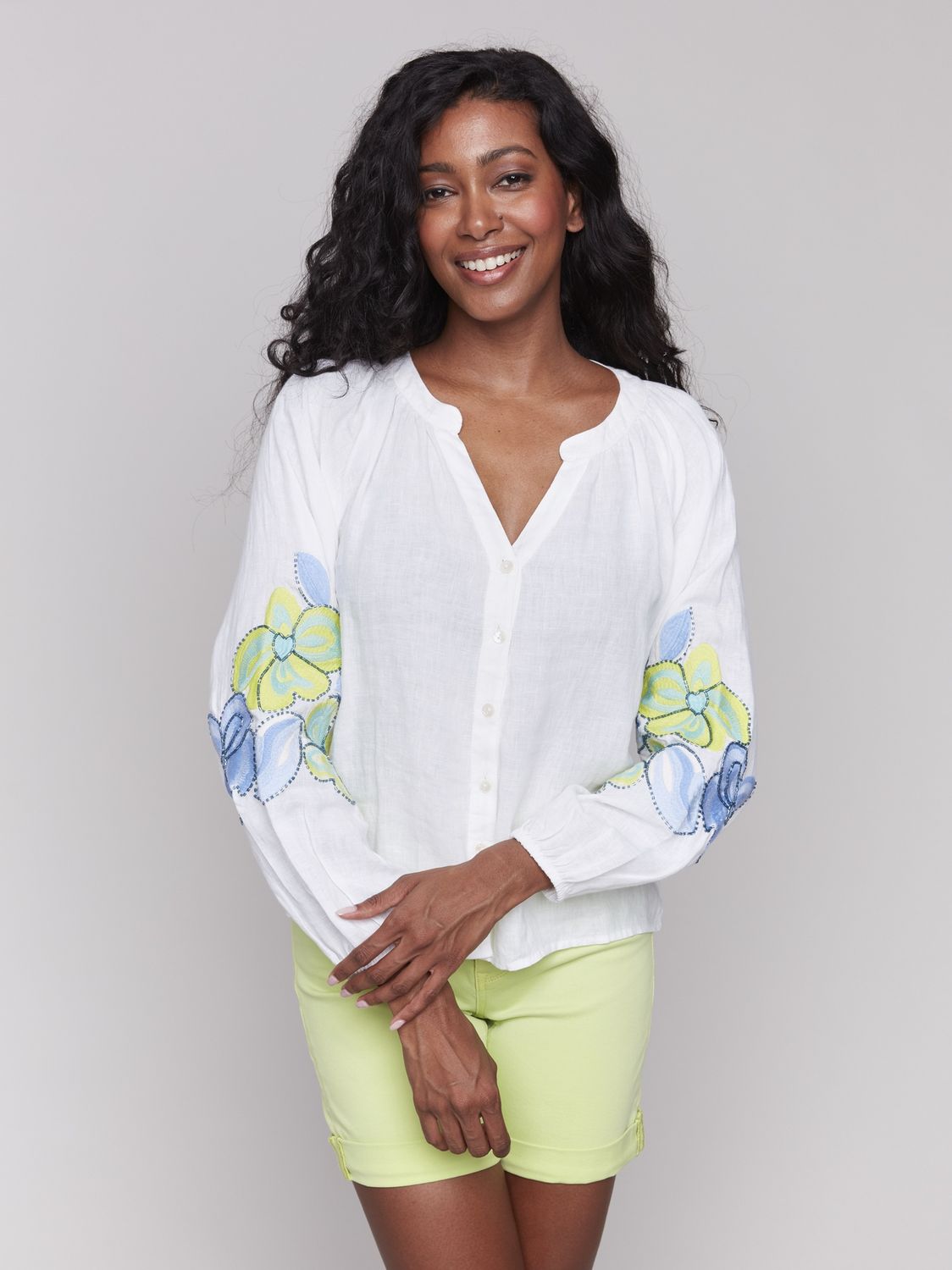 Long Sleeve Blouse With Embroidery