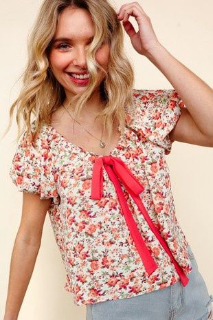 Scoop Neck Floral Top
