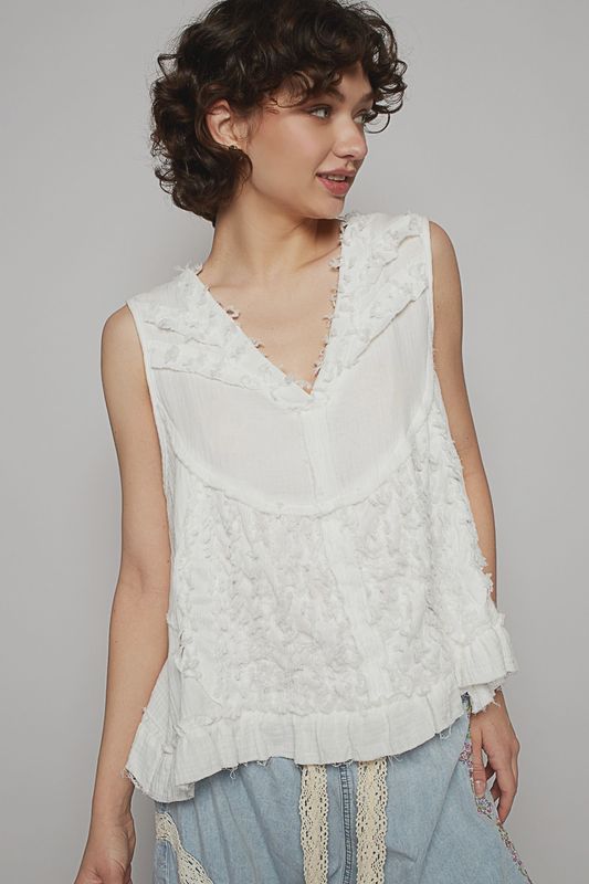 Vneck Woven Top