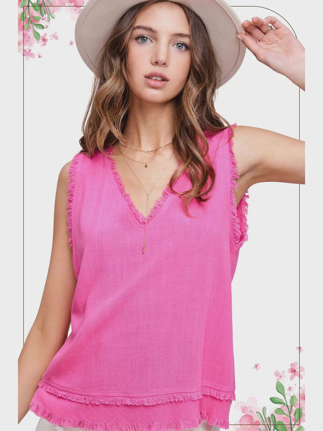 Soft Washed Gauze Tank, Colour: Candy, Size: S