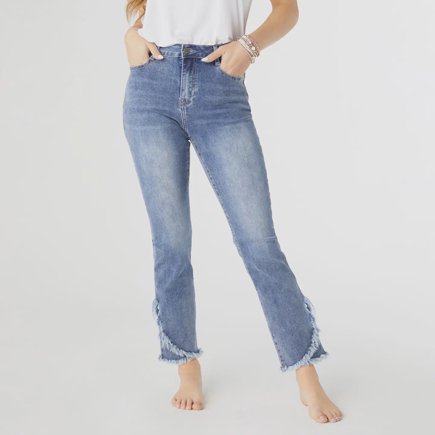 Everstretch Straight Leg with Crossover Fringe
