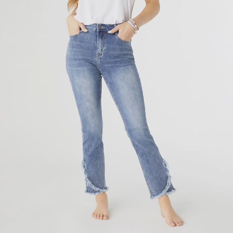 Everstretch Straight Leg with Crossover Fringe