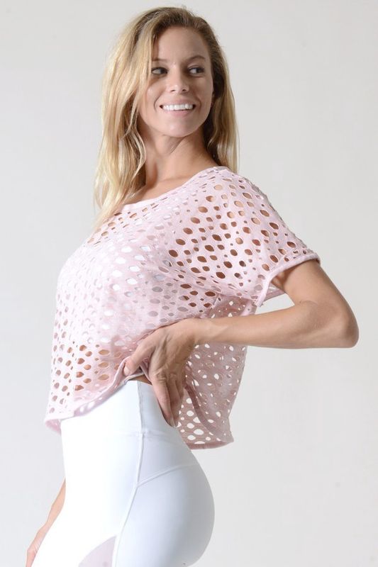 Hole Detail Short Sleeve Crop Top