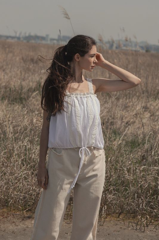 Lace Tank with Drawstring Waist