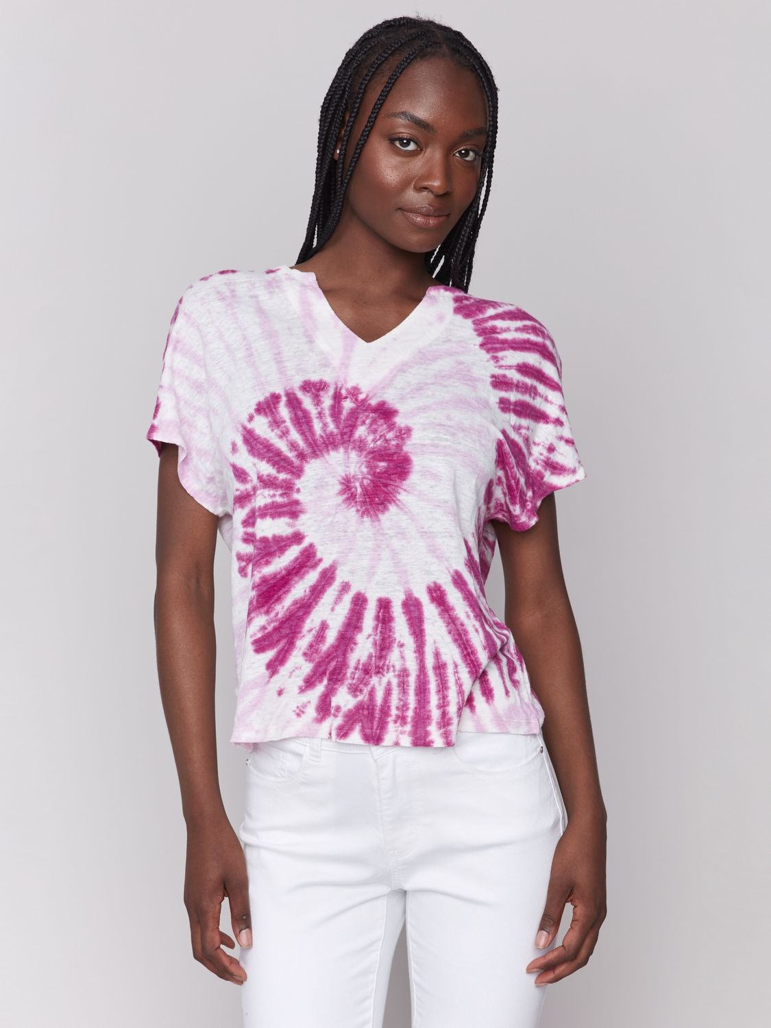 Printed Short Sleeve Dolman Top