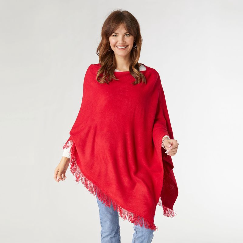 Lightweight Poncho, Colour: Red
