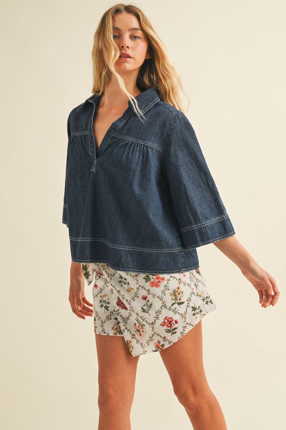 Denim Vneck