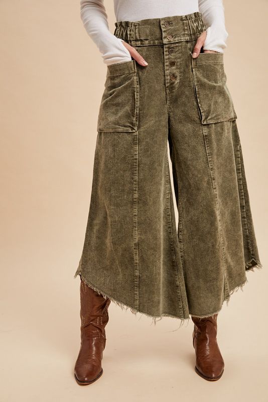 Mineral Wash Cropped Corduroy