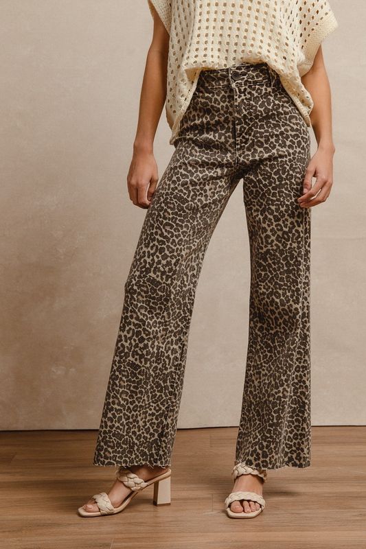 Leopard Flare Jeans