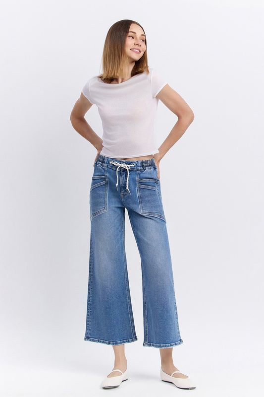 VERVET High Rise Drawstring Jeans