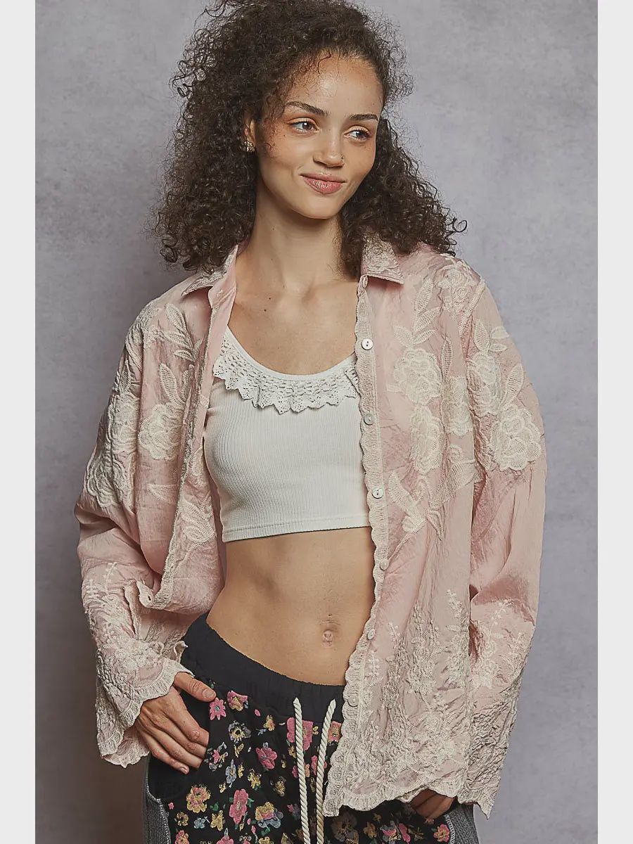 Long Sleeve Crochet Top
