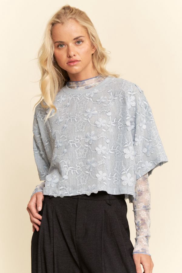 Floral Babydoll Mesh Top
