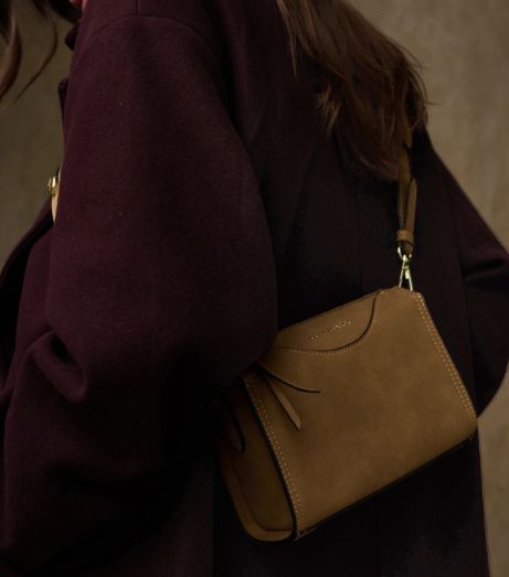 Alba Suedette Crossbody - Caramel
