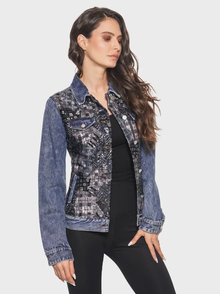 Adore Denim with Blue &amp; Slate Sequins