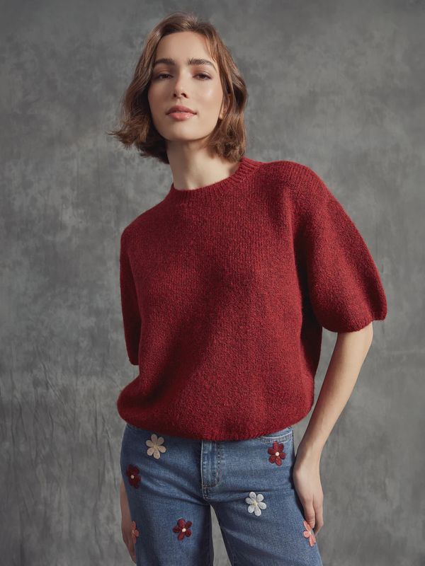 Elbow Sleeve Balloon Shaped Sweater