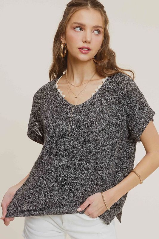 Short Sleeve Sweater Top