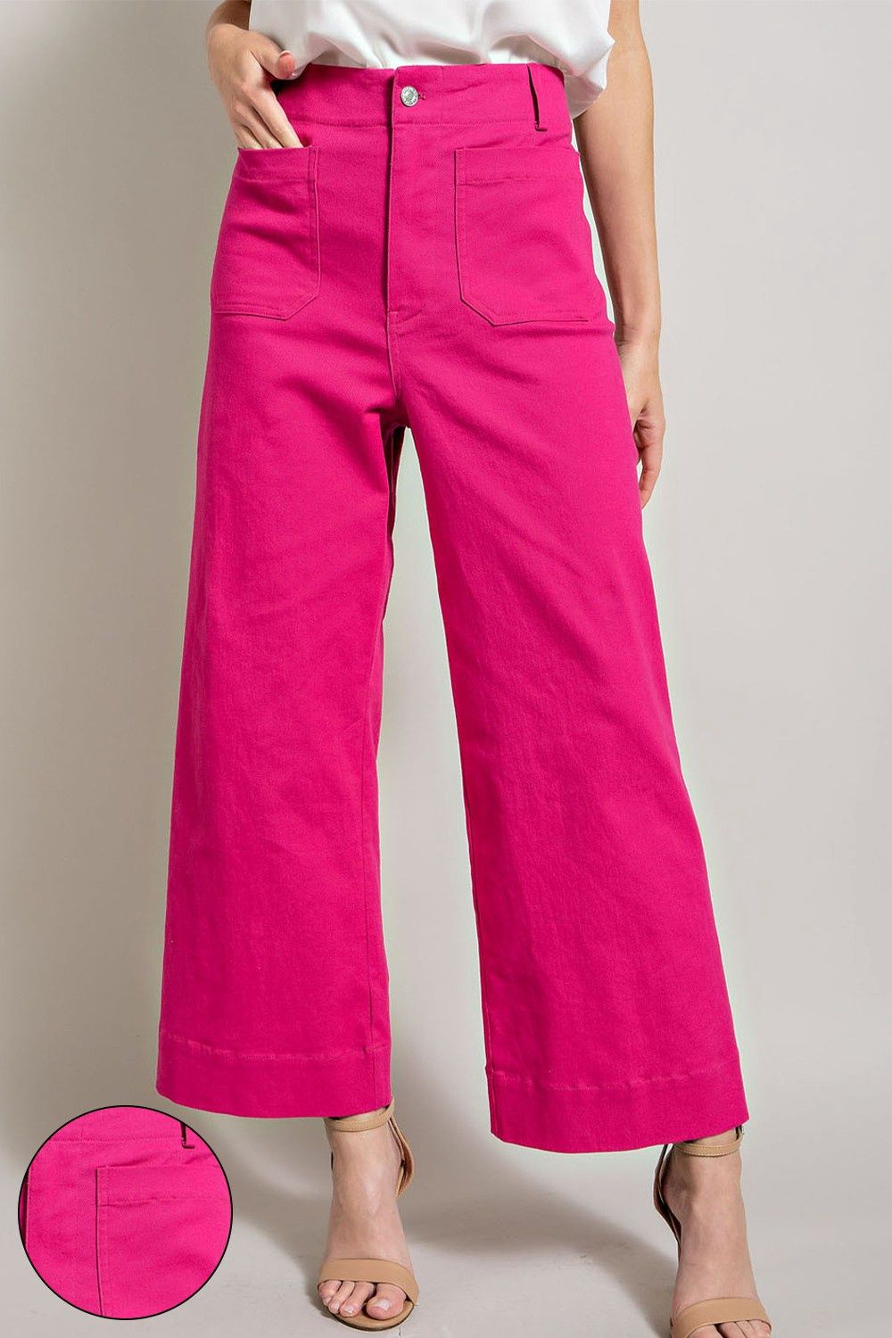 Soft Washed Pants, Colour: Hot Pink, Size: S