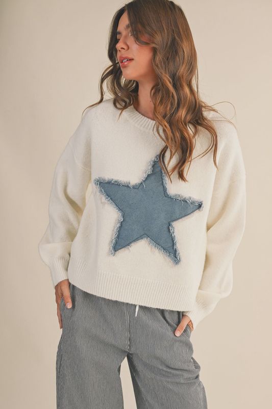 Distressed Star Sweater