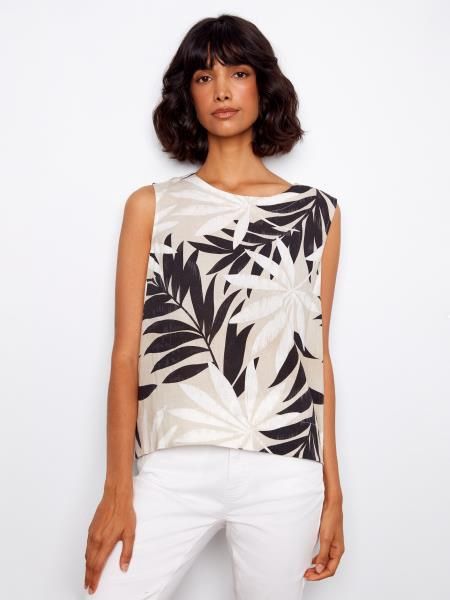 Charlie B. Sleeveless Blouse With Back Button Detai