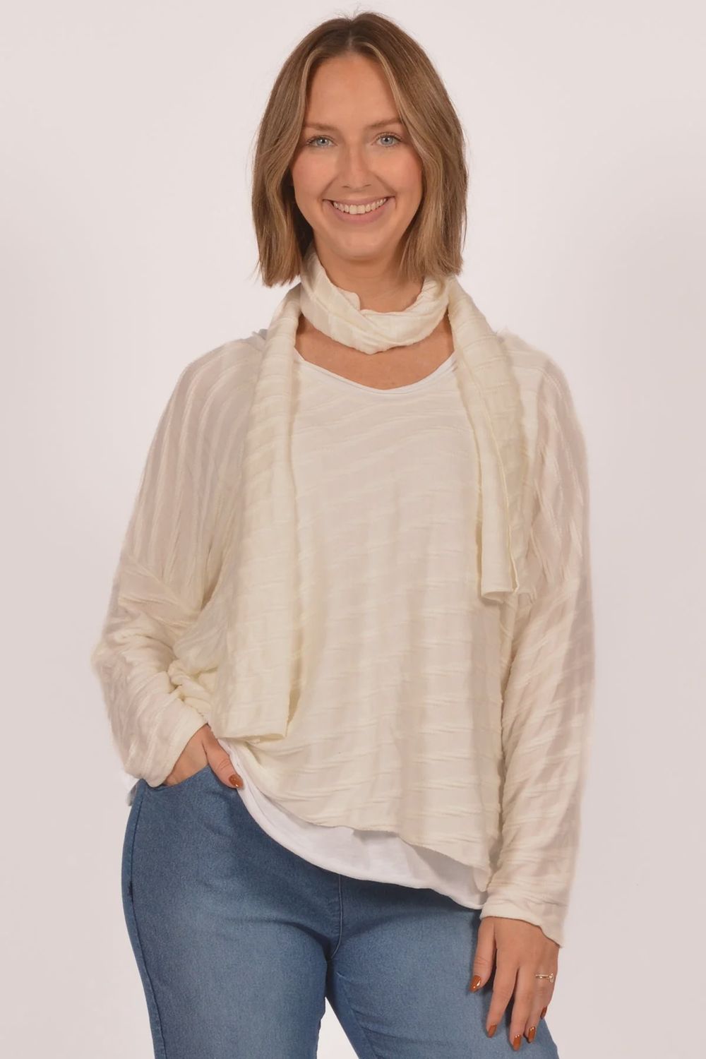 Braided Sweater, Colour: Beige