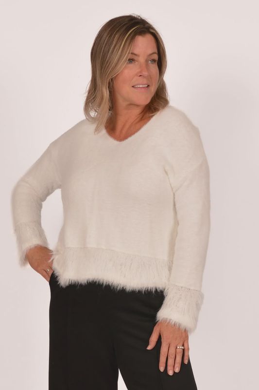 Italian Fur Trim Sweater