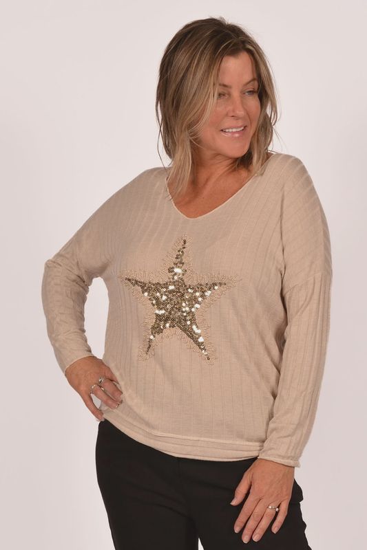 Italian Sequin Star Top