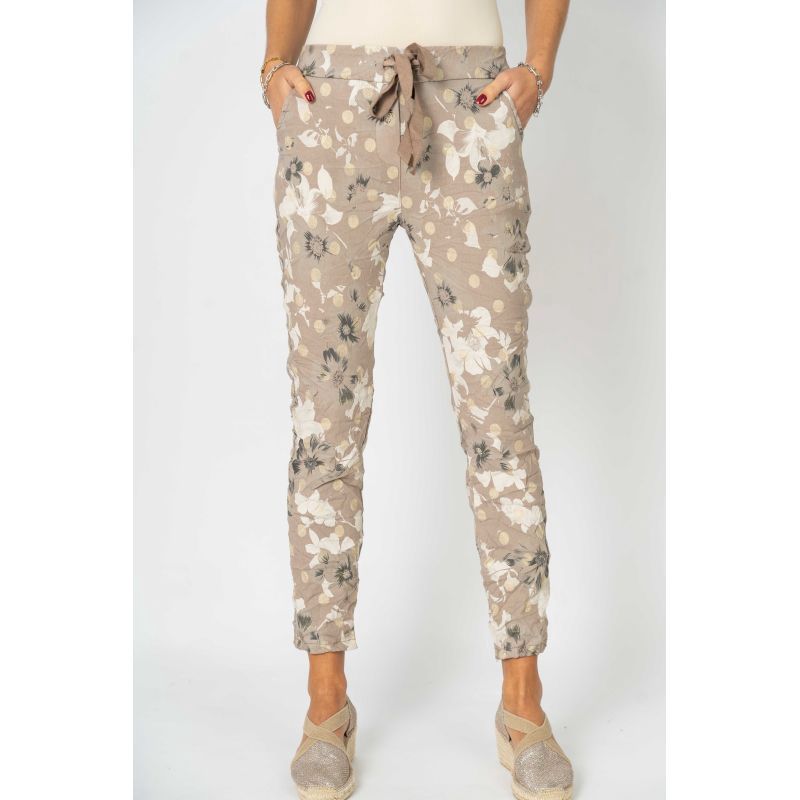 Taupe Flower Pants
