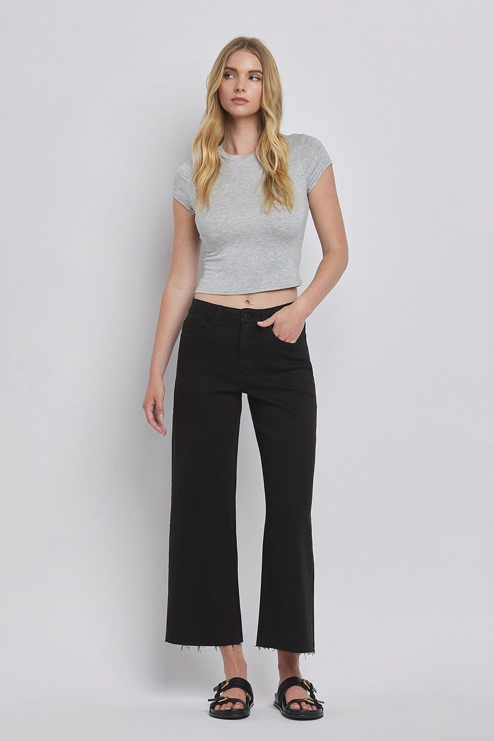 Vervet High Rise Black Crop Jeans