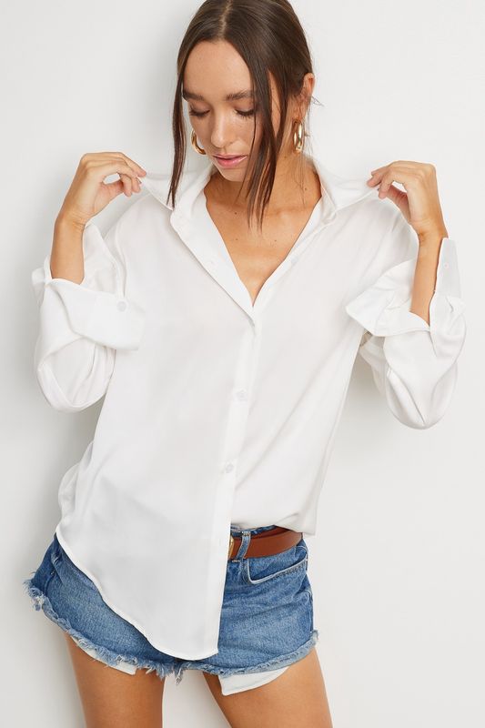 Collar Long Sleeve Blouse