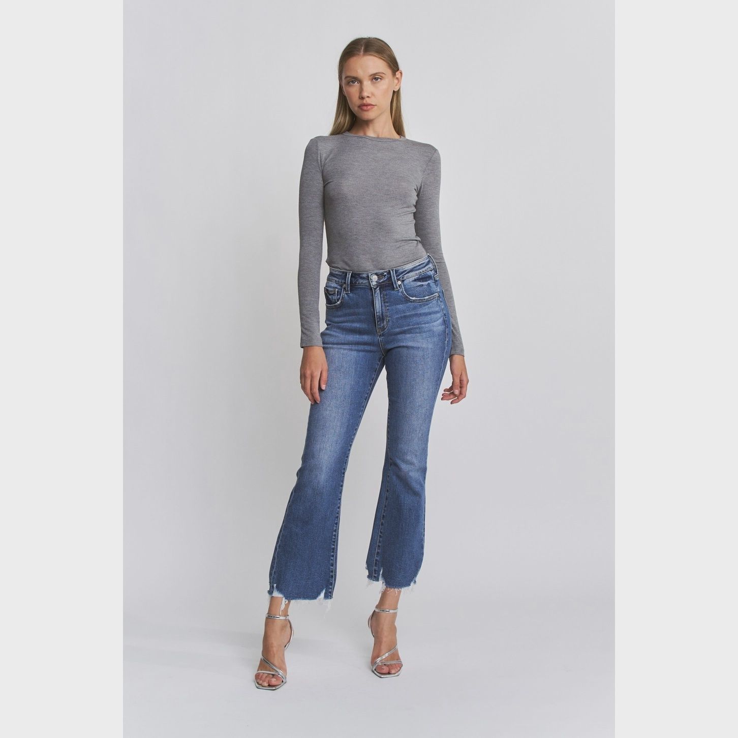 Mica Denim High Rise Flare with Raw Hem