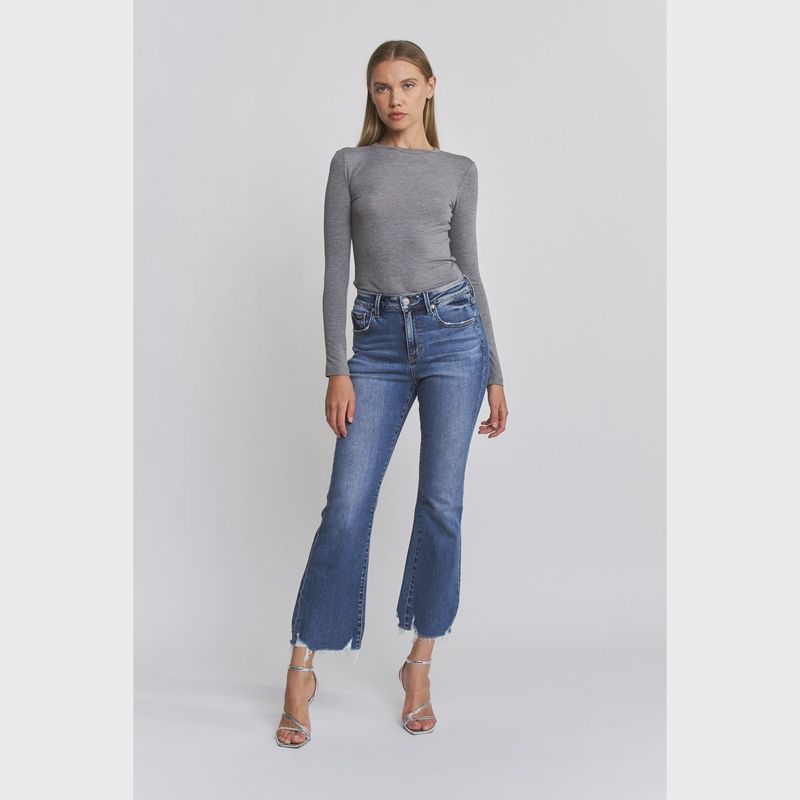 Mica Denim High Rise Flare with Raw Hem