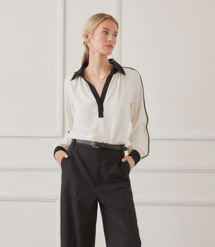 Karen Kane Edge Stitched Top