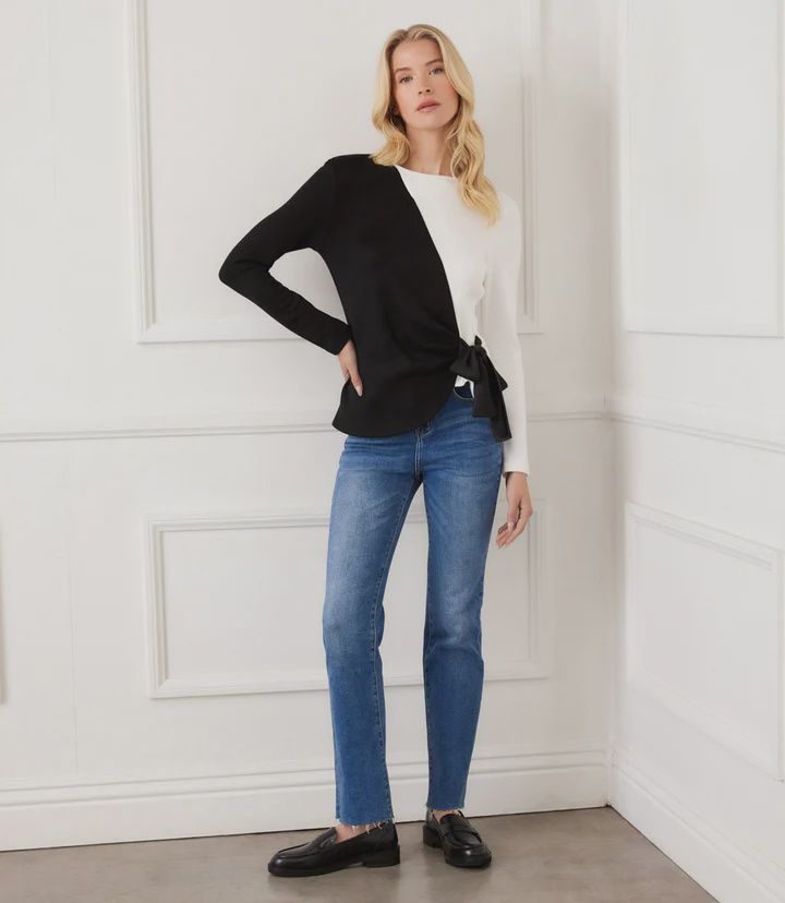 Karen Kane Satin Bow Top