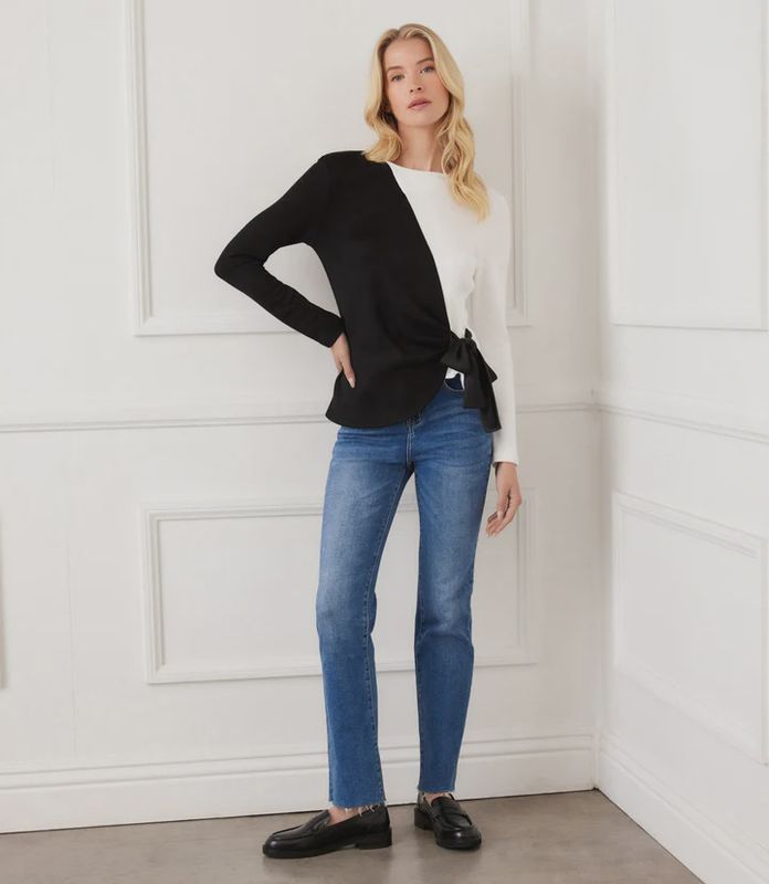 Karen Kane Satin Bow Top