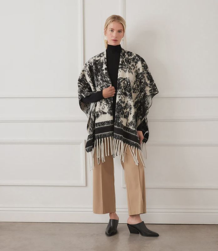 Karen Kane Fringe Poncho