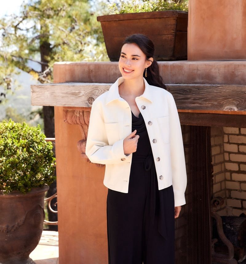 Karen Kane Faux Leather Cropped Jacket