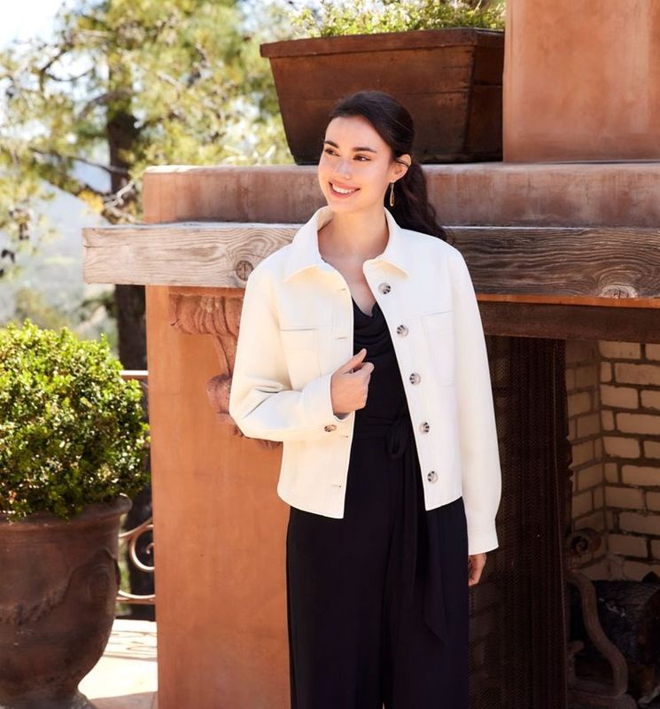 Karen Kane Faux Leather Cropped Jacket