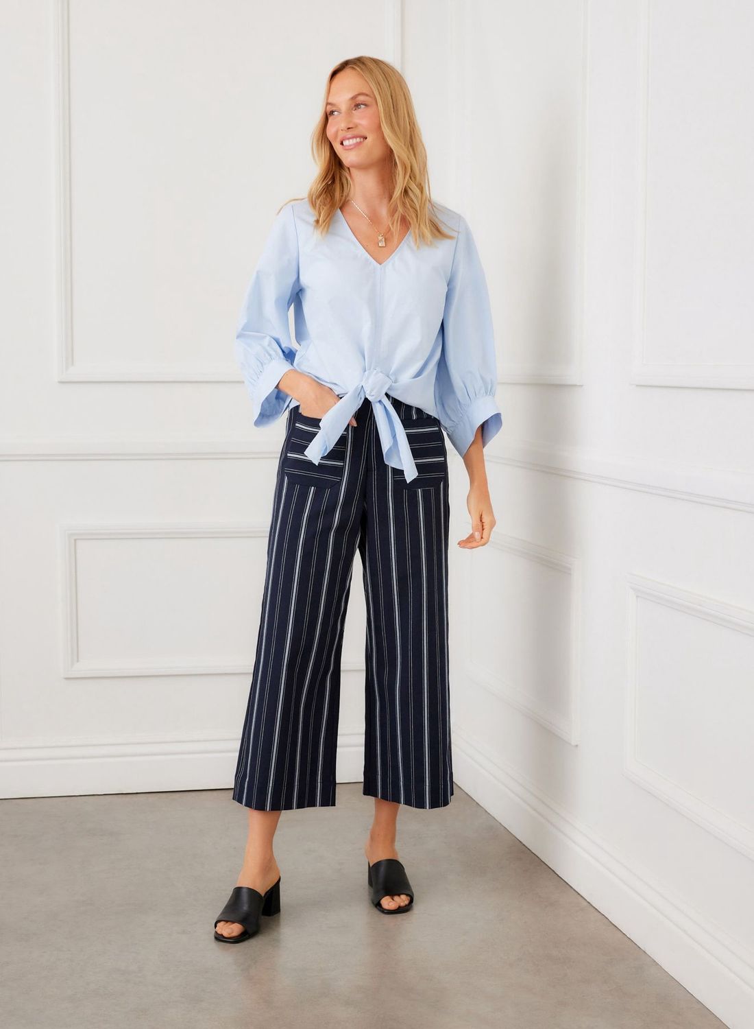 Karen Kane Striped Cropped Pants