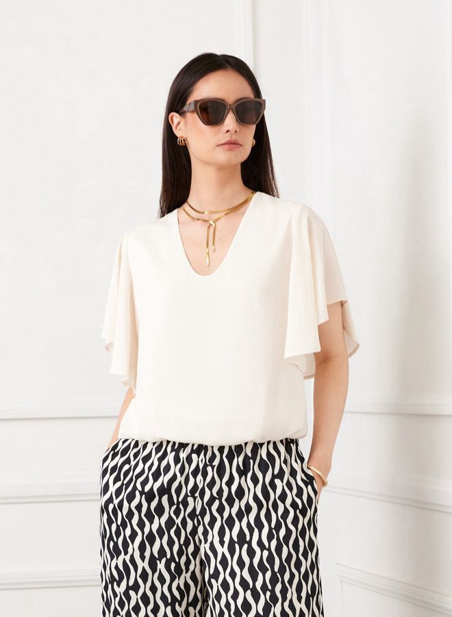 Karen Kane Flutter V Neck