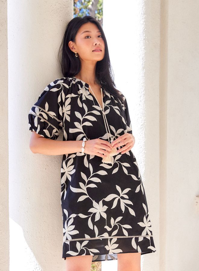 Karen Kane Black and White Tassel Dress