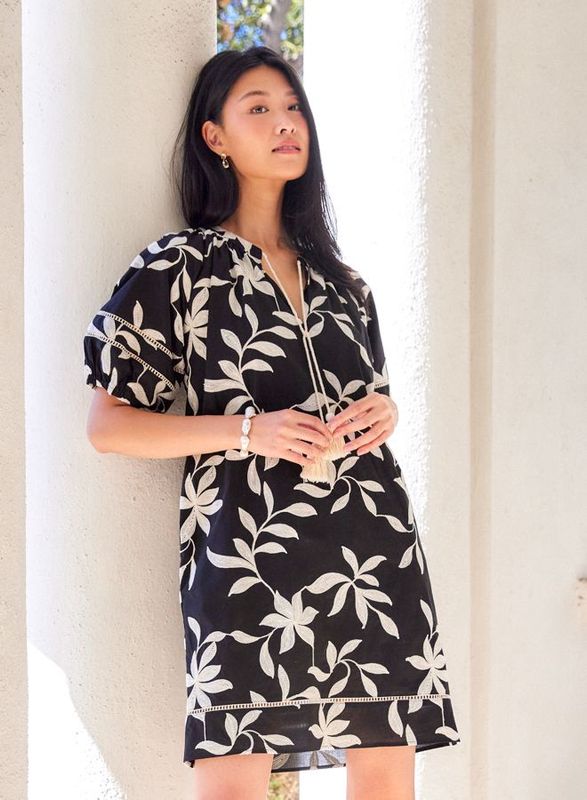 Karen Kane Black and White Tassel Dress