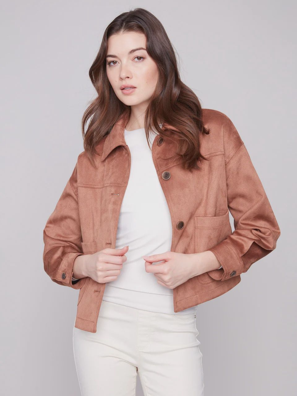 Short Faux Suede Jacket