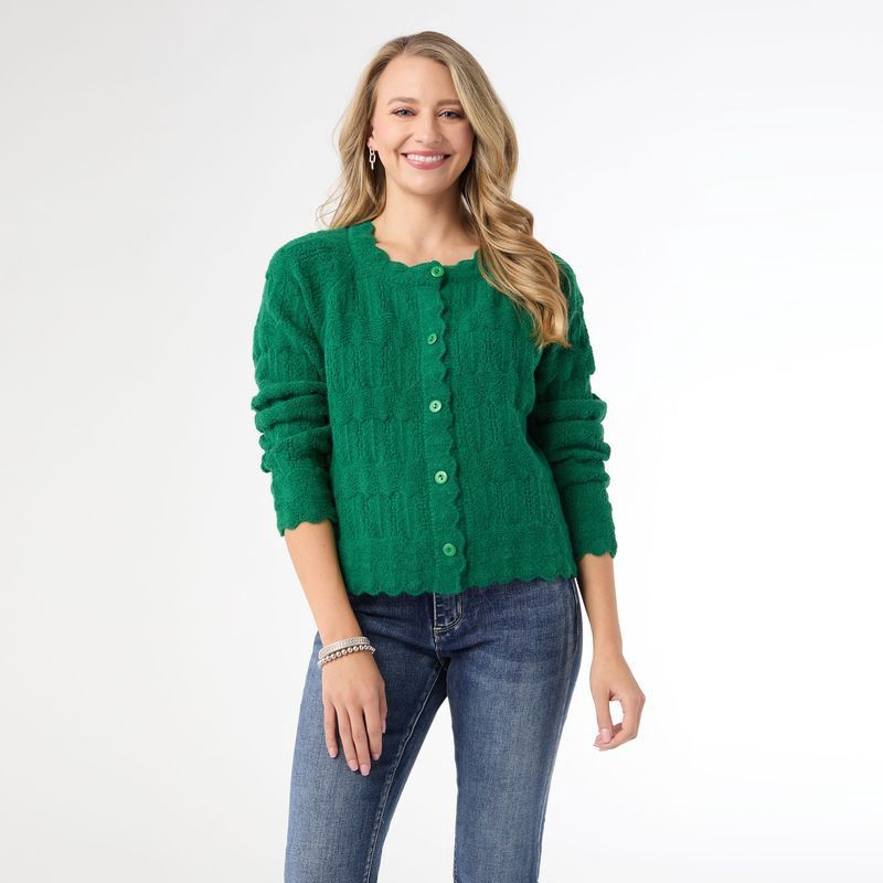 Regina Cardigan, Colour: Emerald, Size: XS