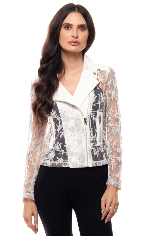 Floral Sheer Jean Jacket