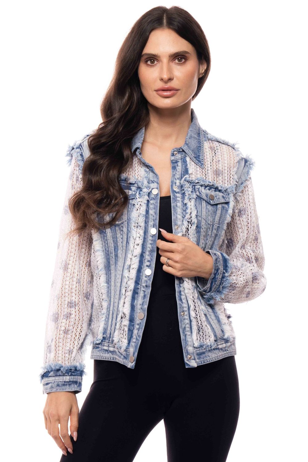 Denim Soft Floral Jacket