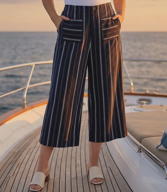 Karen Kane Striped Cropped Pants
