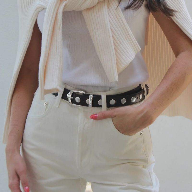 Fully Studded Black Belt