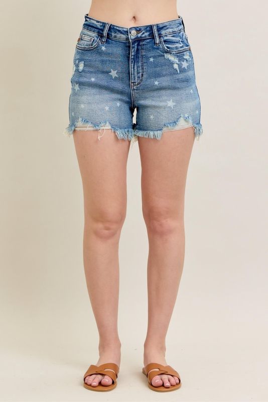 Judy Blue Highwaist Star Print Shorts