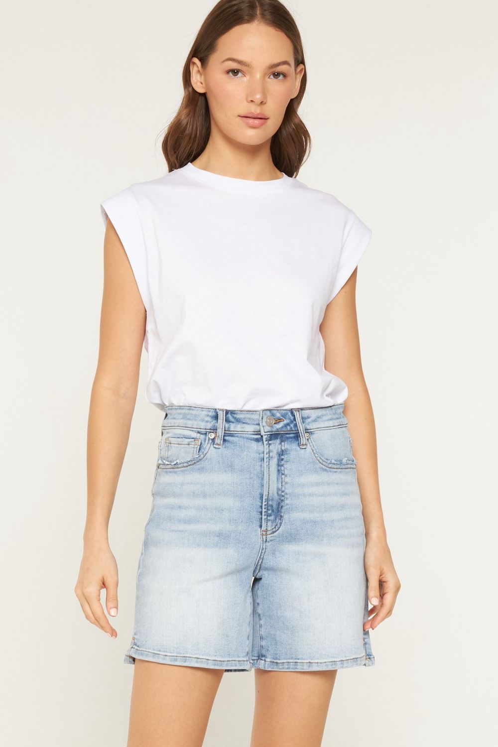 mica denim Super High Bermuda